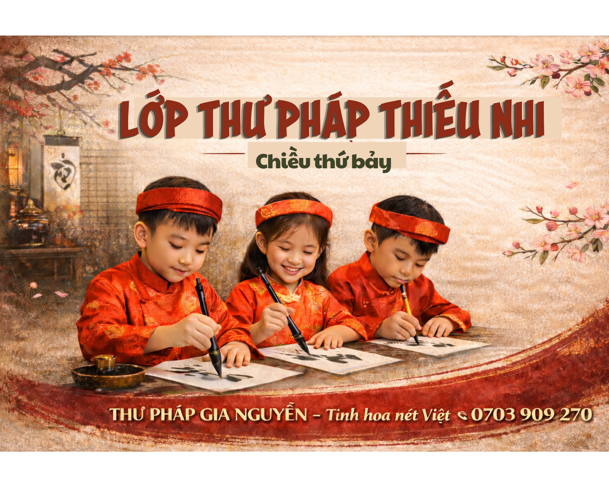 LỚP THƯ PHÁP THIẾU NHI – CHIỀU THỨ BẢY